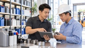 Ảnh minh họa nhân viên kinh doanh tư vấn giải pháp công nghiệp cho khách hàng